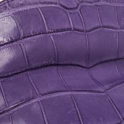 Burberry Prorsum Purple Crocodile Leather Kendal Clutch