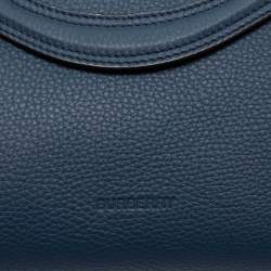 Pre Owned Burberry Blue Leather Pocket Messenger Bag