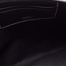 Pre Owned حقيبة صغيرة بربري غرافيك جلد ودينم أزرق/أسود بشعار ماركة بسحاب