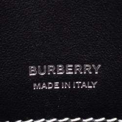 Pre Owned حقيبة صغيرة بربري غرافيك جلد ودينم أزرق/أسود بشعار ماركة بسحاب