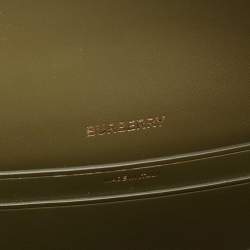 Pre Owned Burberry Olive Green Leather Small Olympia Shoulder Bag