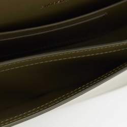 Pre Owned Burberry Olive Green Leather Small Olympia Shoulder Bag