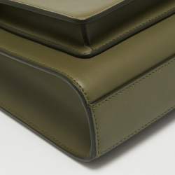 Pre Owned Burberry Green Leather Mini Pocket Bag