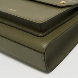 Pre Owned Burberry Green Leather Mini Pocket Bag