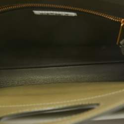 Pre Owned Burberry Green Leather Mini Pocket Bag