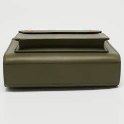 Pre Owned Burberry Green Leather Mini Pocket Bag