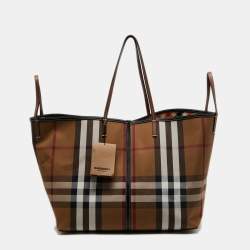 Burberry Extra Large Check Cotton Beach Tote in Brown