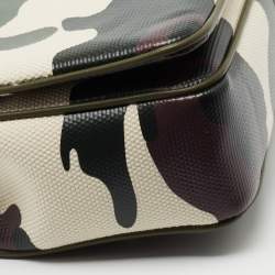 Pre Owned Burberry Green Camouflage Coated and Canvas Small Lola Shoulder Bag