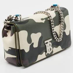 Pre Owned Burberry Green Camouflage Coated and Canvas Small Lola Shoulder Bag