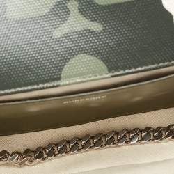 Pre Owned Burberry Green Camouflage Coated and Canvas Small Lola Shoulder Bag