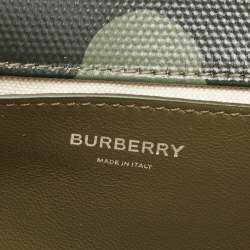 Pre Owned Burberry Green Camouflage Coated and Canvas Small Lola Shoulder Bag