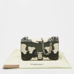 Pre Owned Burberry Green Camouflage Coated and Canvas Small Lola Shoulder Bag