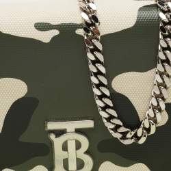 Pre Owned Burberry Green Camouflage Coated and Canvas Small Lola Shoulder Bag