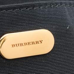 Pre Owned Burberry Black Leather Crystal Embellished Pin Clutch