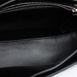 Pre Owned Burberry Black Camouflage Print Leather Medium Olympia Shoulder Bag   