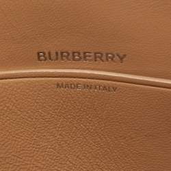 Pre Owned Burberry Metallic Gold Leather Mini Olympia Zip Chain Bag