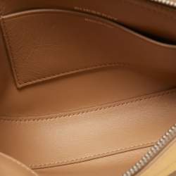 Pre Owned Burberry Metallic Gold Leather Mini Olympia Zip Chain Bag