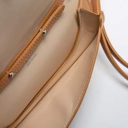 Pre Owned Burberry Warm Sand Leather Mini Double Olympia Bag