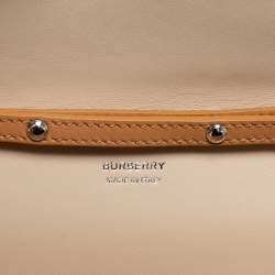 Pre Owned Burberry Warm Sand Leather Mini Double Olympia Bag