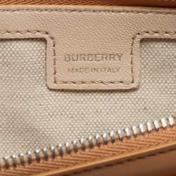 Pre Owned Burberry Warm Sand Leather Mini Double Olympia Bag
