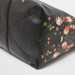 Burberry Black Floral Print Coated Canvas XL Beach Tote