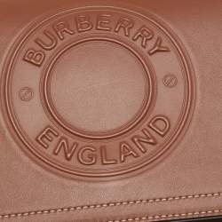 Pre Owned Burberry Tan Leather Hampshire Crossbody Bag