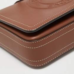 Pre Owned Burberry Tan Leather Hampshire Crossbody Bag