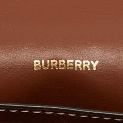 Pre Owned Burberry Tan Leather Hampshire Crossbody Bag