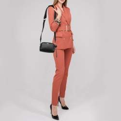 Burberry Black Leather Small Cube Zip Crossbody Bag