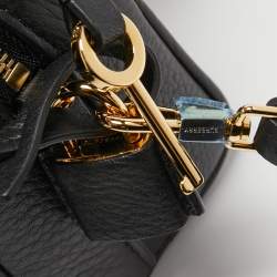 Burberry Black Leather Small Cube Zip Crossbody Bag