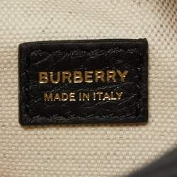 Burberry Black Leather Small Cube Zip Crossbody Bag