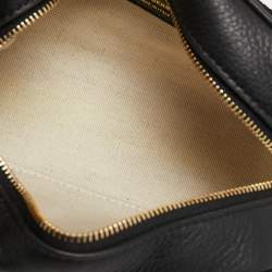 Burberry Black Leather Small Cube Zip Crossbody Bag