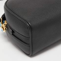 Burberry Black Leather Small Cube Zip Crossbody Bag