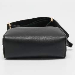 Burberry Black Leather Small Cube Zip Crossbody Bag
