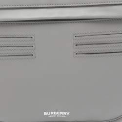 Pre Owned Burberry Grey Leather Brummell Belt Bag