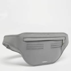 Pre Owned Burberry Grey Leather Brummell Belt Bag