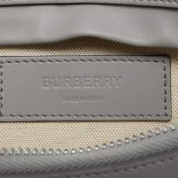 Pre Owned Burberry Grey Leather Brummell Belt Bag