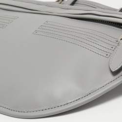 Pre Owned Burberry Grey Leather Brummell Belt Bag