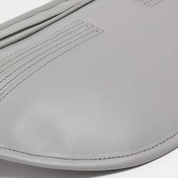 Pre Owned Burberry Grey Leather Brummell Belt Bag