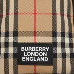 Pre Owned Burberry Beige/Black Vintage Check Phone Crossbody Bag