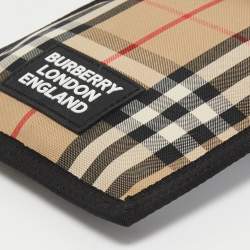 Pre Owned Burberry Beige/Black Vintage Check Phone Crossbody Bag