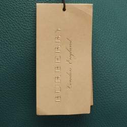 Burberry Black/Green Leather Large Zip Clutch