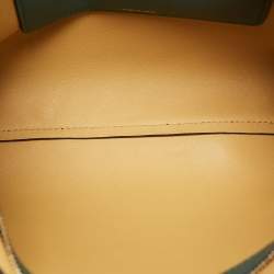 Burberry Black/Green Leather Large Zip Clutch