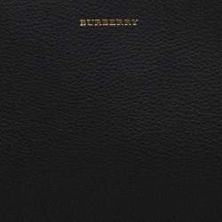 Burberry Black/Green Leather Large Zip Clutch