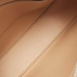 Pre Owned Burberry Metallic Gold Leather Mini Olympia Zip Chain Bag