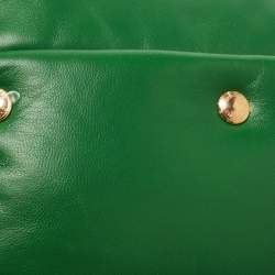 Pre Owned Burberry Green Leather Small  Olympia Shoulder Bag