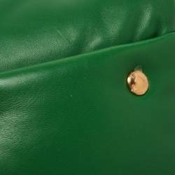 Pre Owned Burberry Green Leather Small  Olympia Shoulder Bag