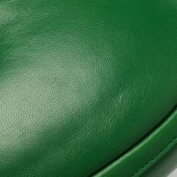 Pre Owned Burberry Green Leather Small  Olympia Shoulder Bag