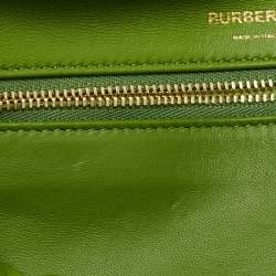 Pre Owned Burberry Green Leather Small  Olympia Shoulder Bag