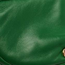Pre Owned Burberry Green Leather Small  Olympia Shoulder Bag